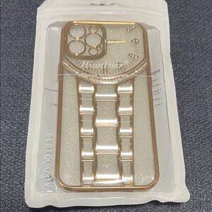 IPhone 6.7” acrylic  Metallic Rose Gold toned Phone Case New